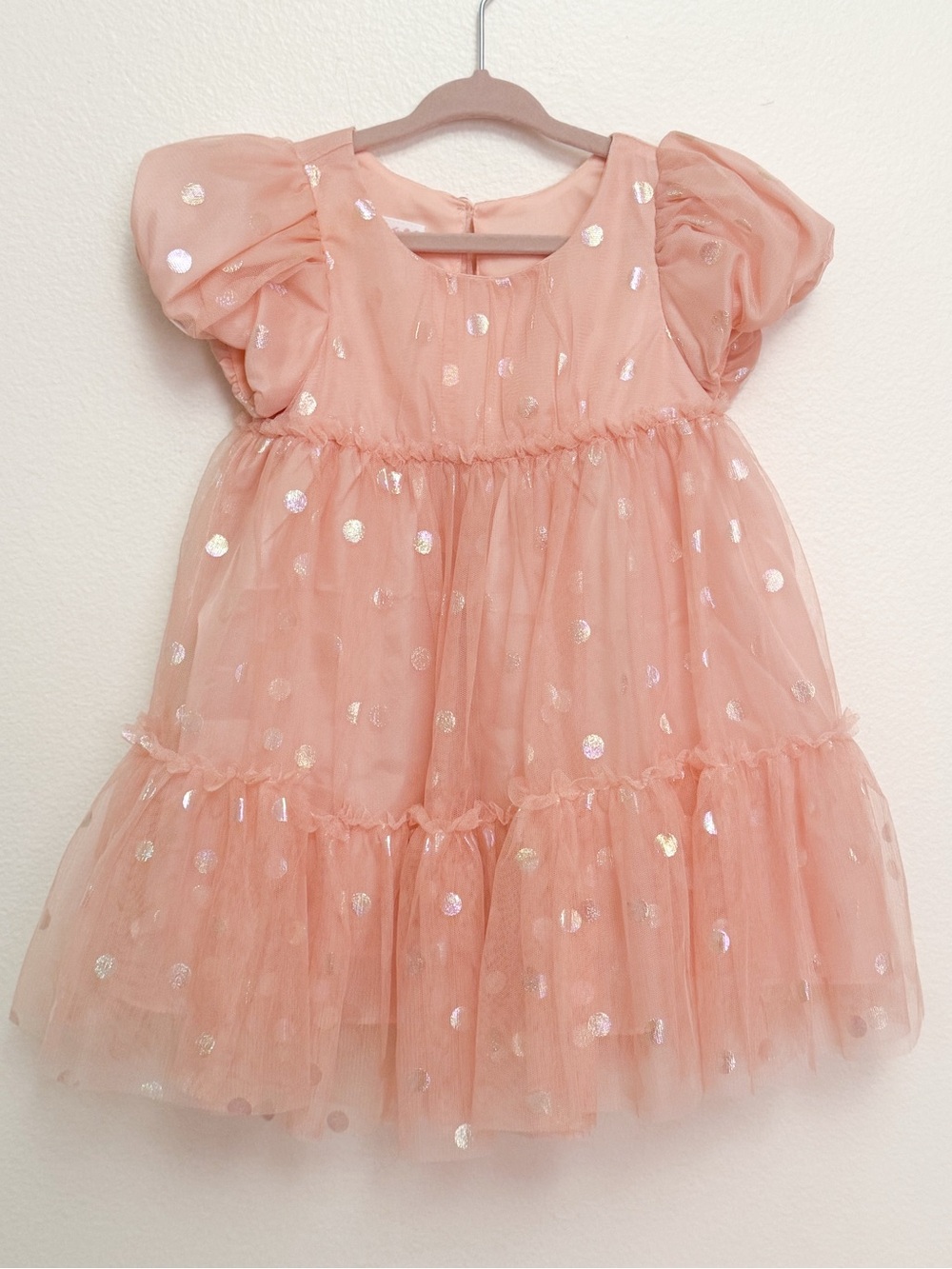 Bonnie Baby Pink Polka Dot Tulle Party Dress
